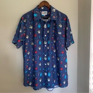 TIPSY ELVES Epic‎ Eagle Keg Party Button Down Shirt | Short Sleeve | Size XL
